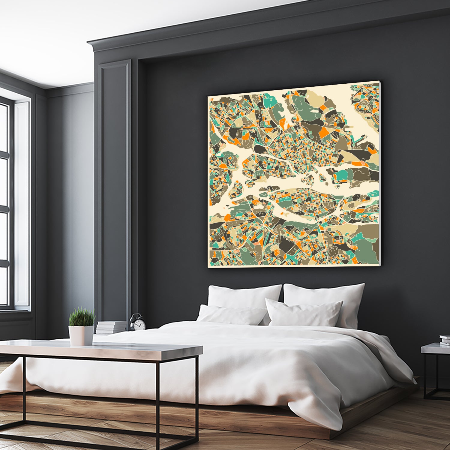 Stockholm Map by Jazzberry Blue on GIANT ART - pink vector illustration