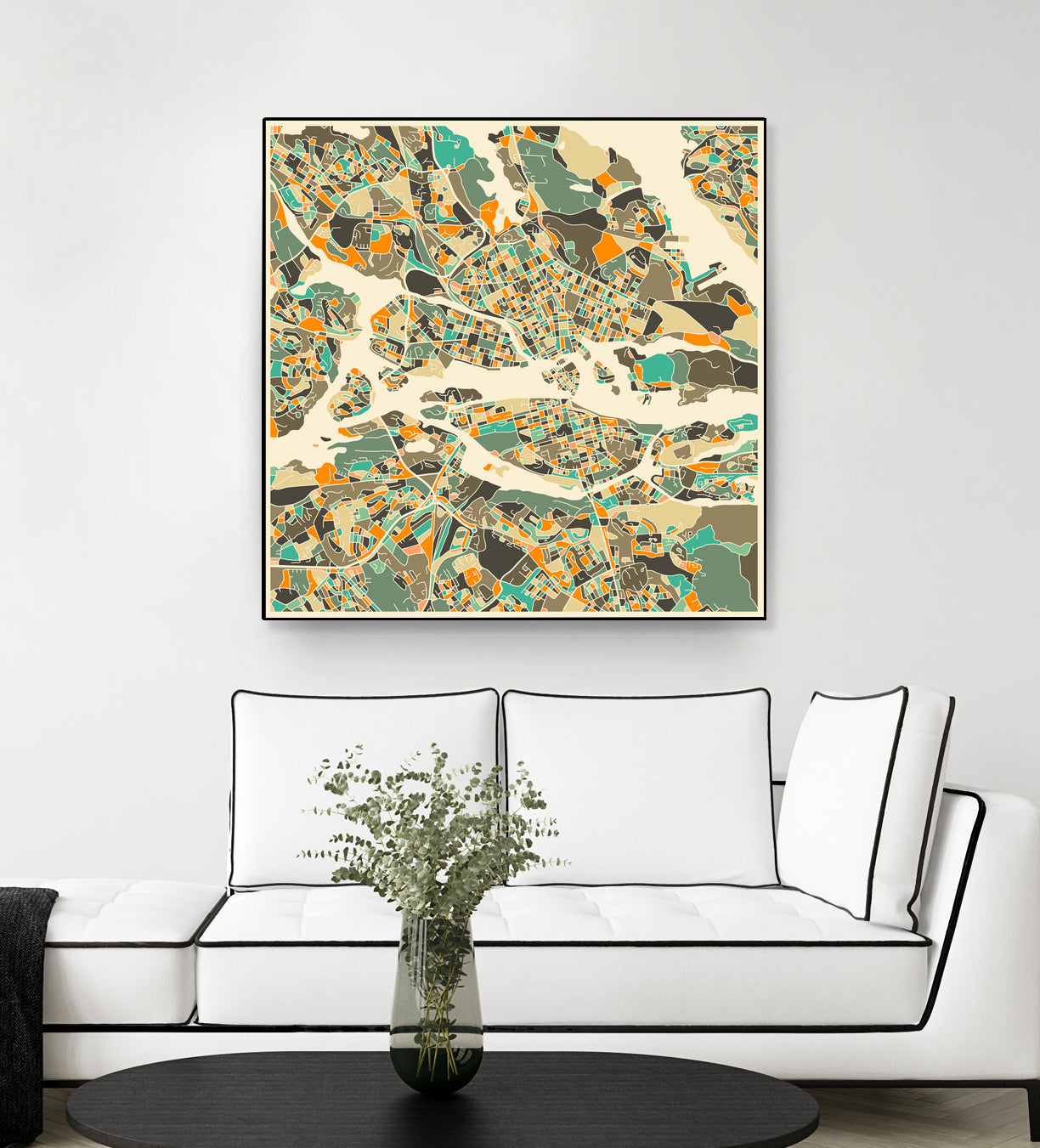 Stockholm Map by Jazzberry Blue on GIANT ART - pink vector illustration