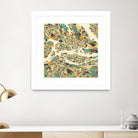 Stockholm Map by Jazzberry Blue on GIANT ART - pink vector illustration