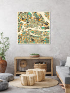 Stockholm Map by Jazzberry Blue on GIANT ART - pink vector illustration