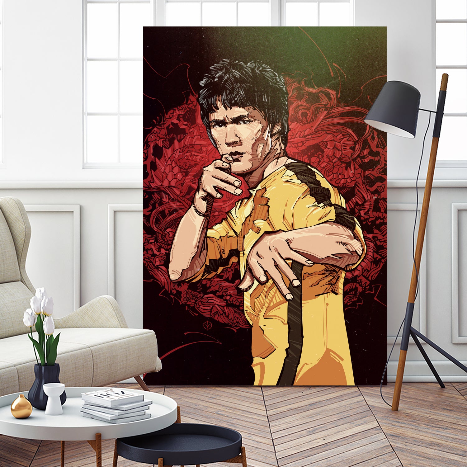 Bruce Lee by Nikita Abakumov on GIANT ART - red digital painting