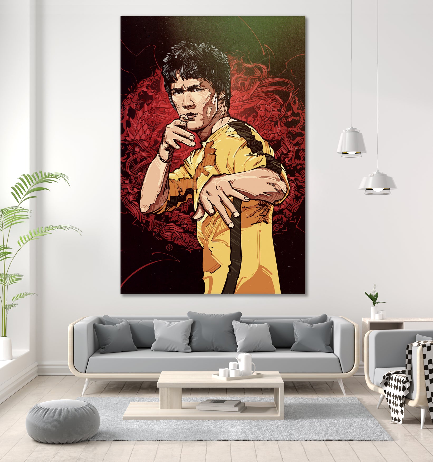 Bruce Lee by Nikita Abakumov on GIANT ART - red digital painting