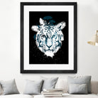 white tiger by Robert Farkas on GIANT ART - blue digital painting