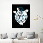 white tiger by Robert Farkas on GIANT ART - blue digital painting