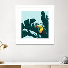 Green Toucan Tropical Banana Leaves Pattern by Brigitte Carre on GIANT ART - green digital painting