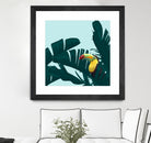 Green Toucan Tropical Banana Leaves Pattern by Brigitte Carre on GIANT ART - green digital painting