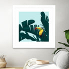 Green Toucan Tropical Banana Leaves Pattern by Brigitte Carre on GIANT ART - green digital painting