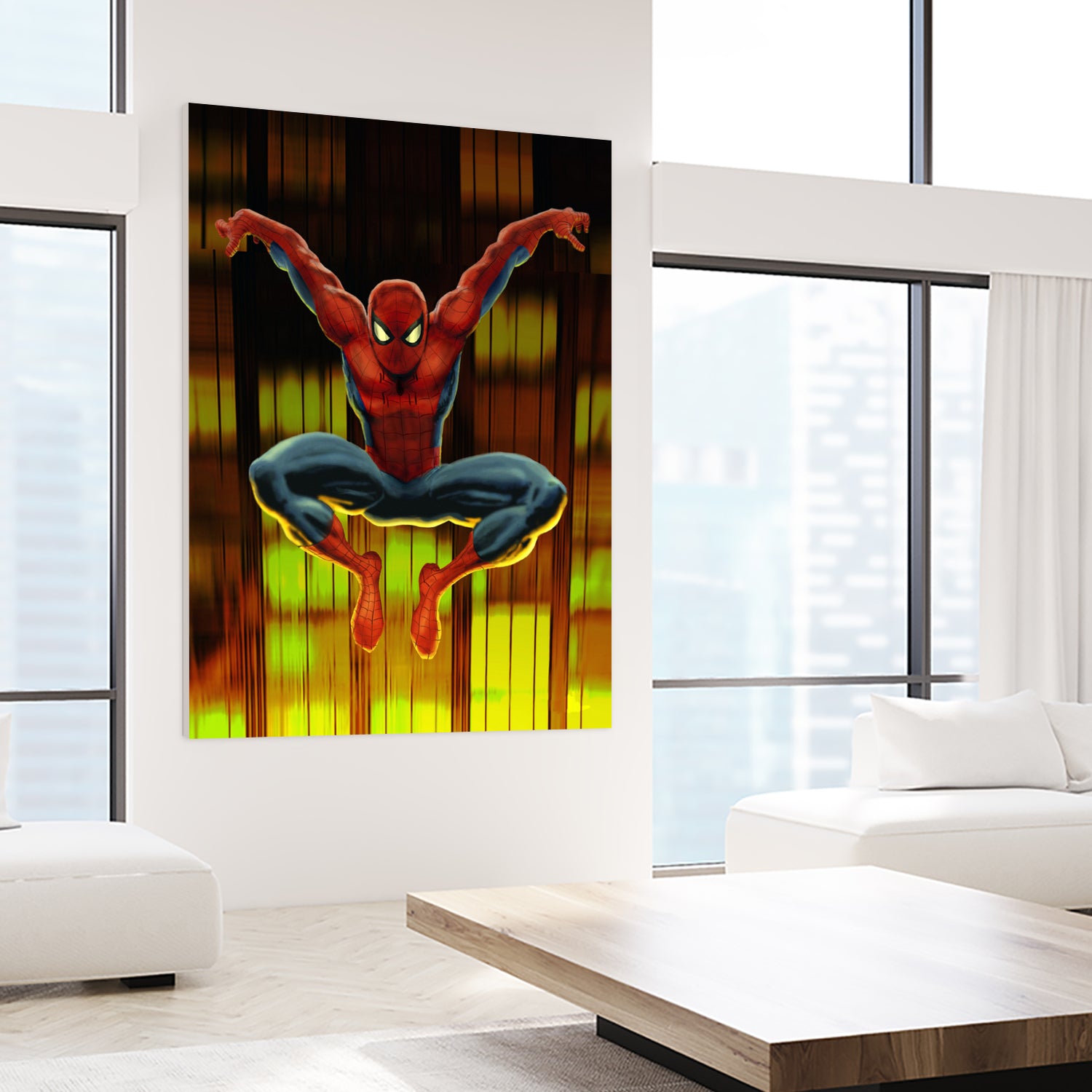 Marvel: Spider-Man Drops By by Dan Avenell on GIANT ART - blue digital painting