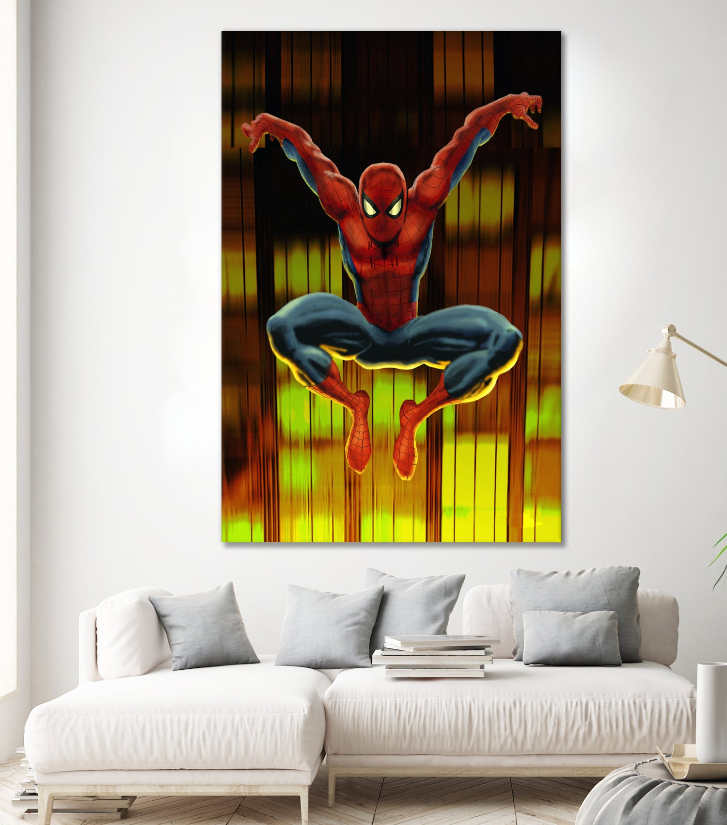 Marvel: Spider-Man Drops By by Dan Avenell on GIANT ART - blue digital painting