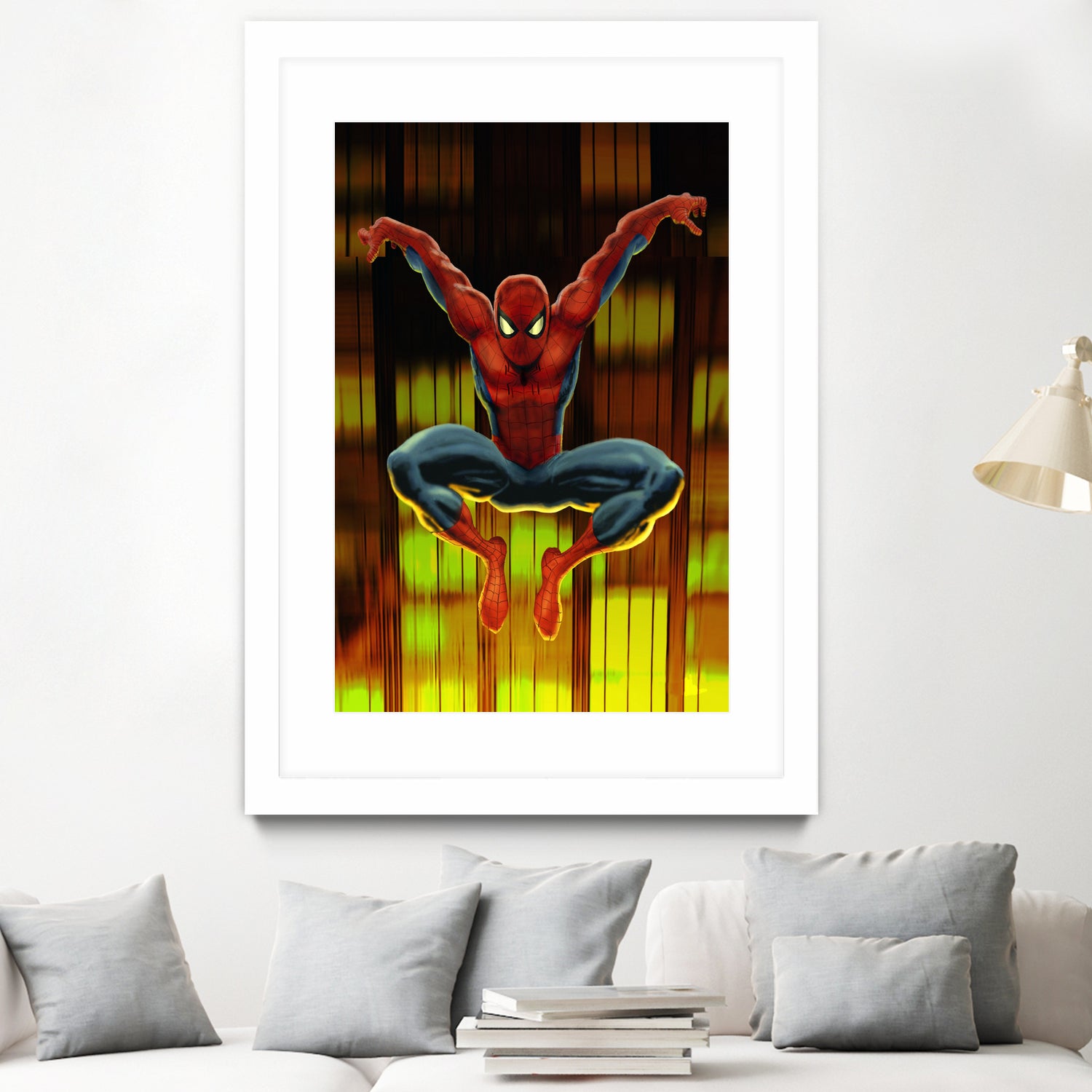 Marvel: Spider-Man Drops By by Dan Avenell on GIANT ART - blue digital painting