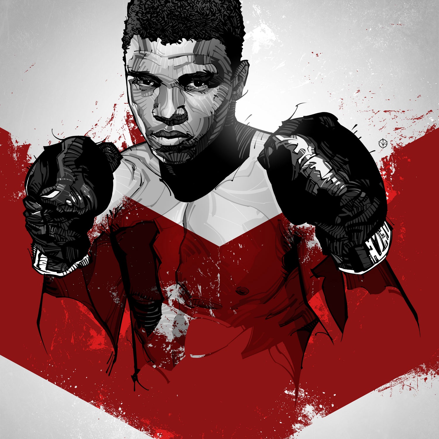 Muhammad Ali by Nikita Abakumov on GIANT ART - red digital painting