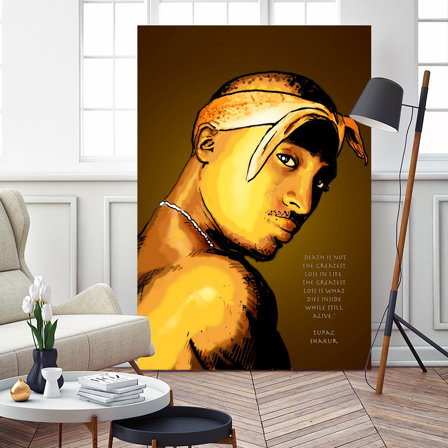 Tupac Shakur by Dan Avenell on GIANT ART - yellow digital painting