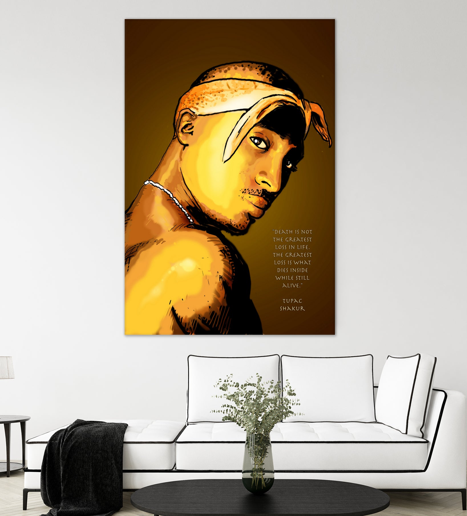 Tupac Shakur by Dan Avenell on GIANT ART - yellow digital painting