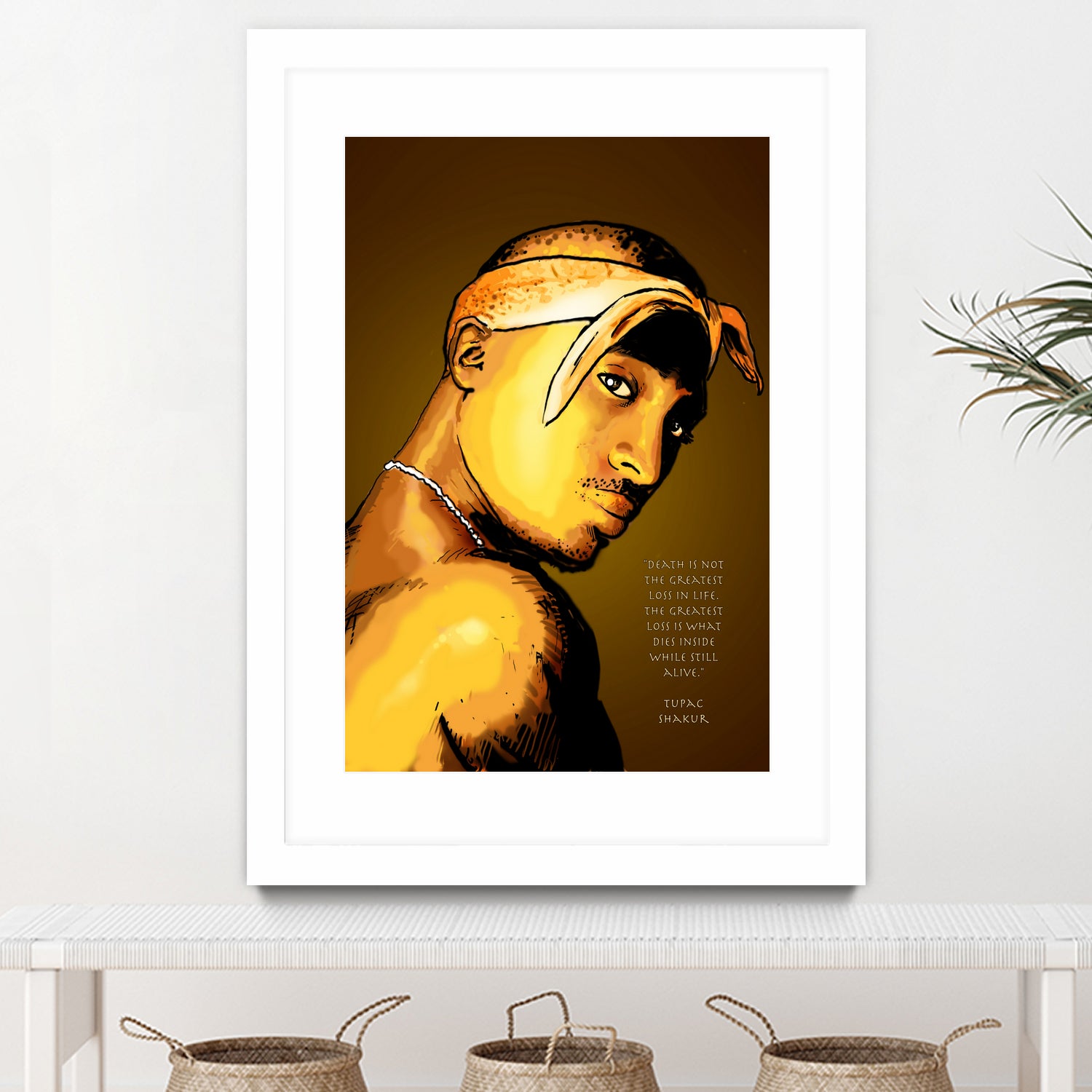 Tupac Shakur by Dan Avenell on GIANT ART - yellow digital painting