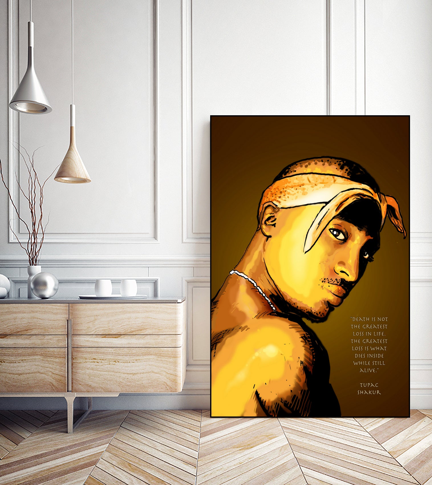 Tupac Shakur by Dan Avenell on GIANT ART - yellow digital painting