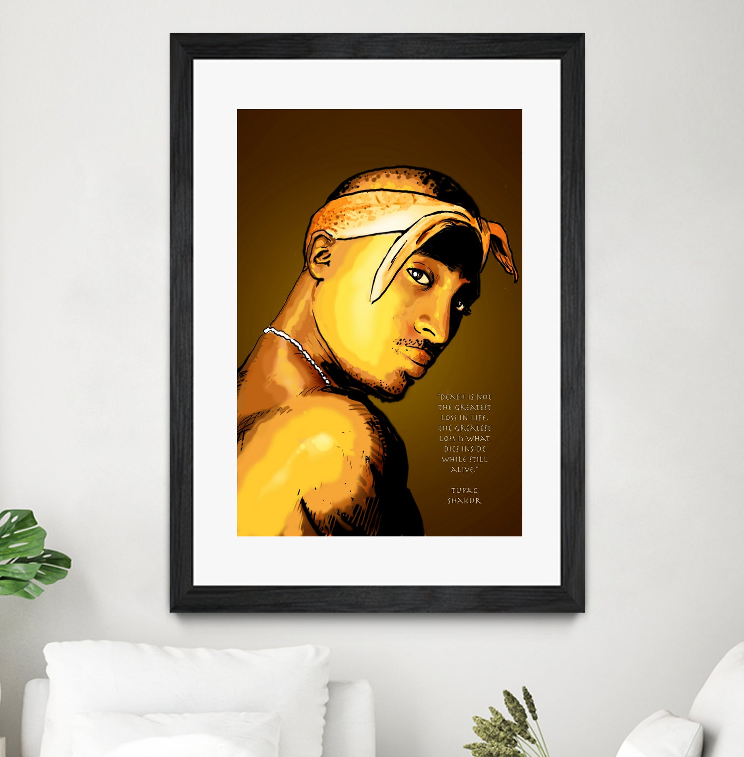 Tupac Shakur by Dan Avenell on GIANT ART - yellow digital painting