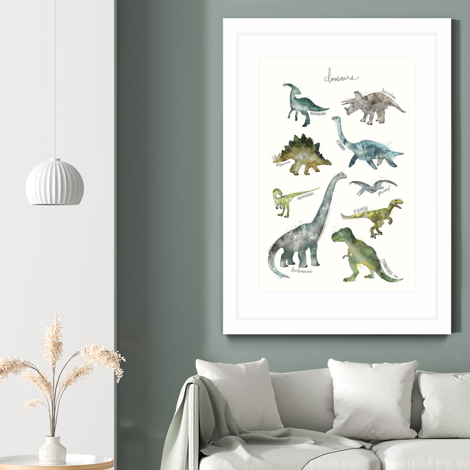 Dinosaurs by Amy Hamilton on GIANT ART - green mixed media