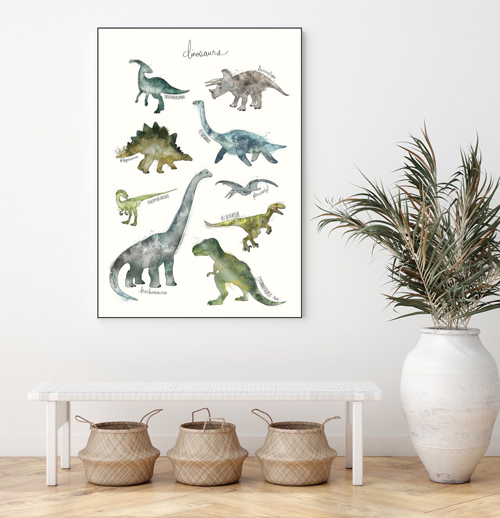 Dinosaurs by Amy Hamilton on GIANT ART - green mixed media