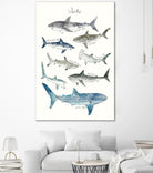 Sharks by Amy Hamilton on GIANT ART - blue mixed media