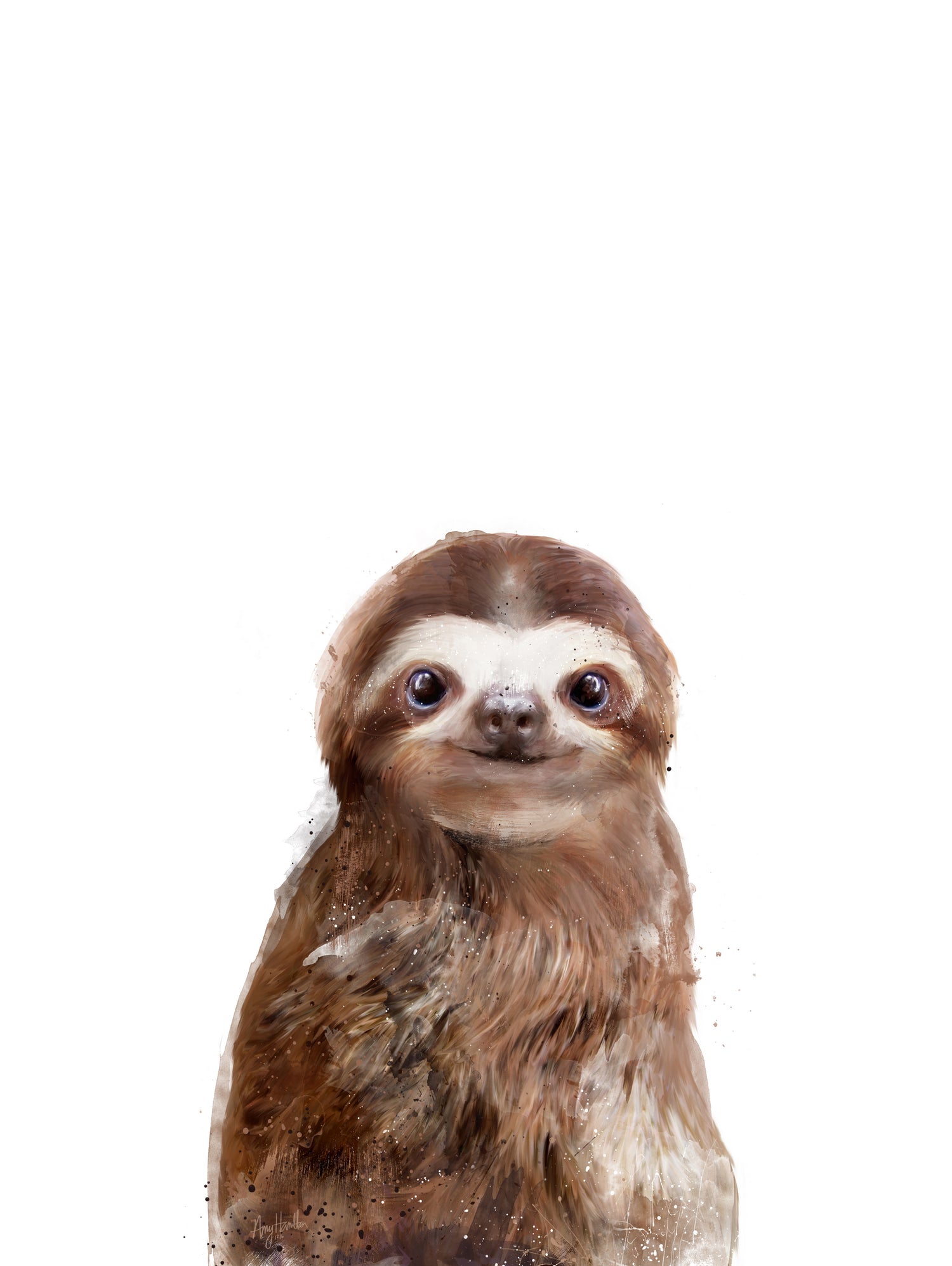 Little Sloth by Amy Hamilton on GIANT ART - brown digital painting