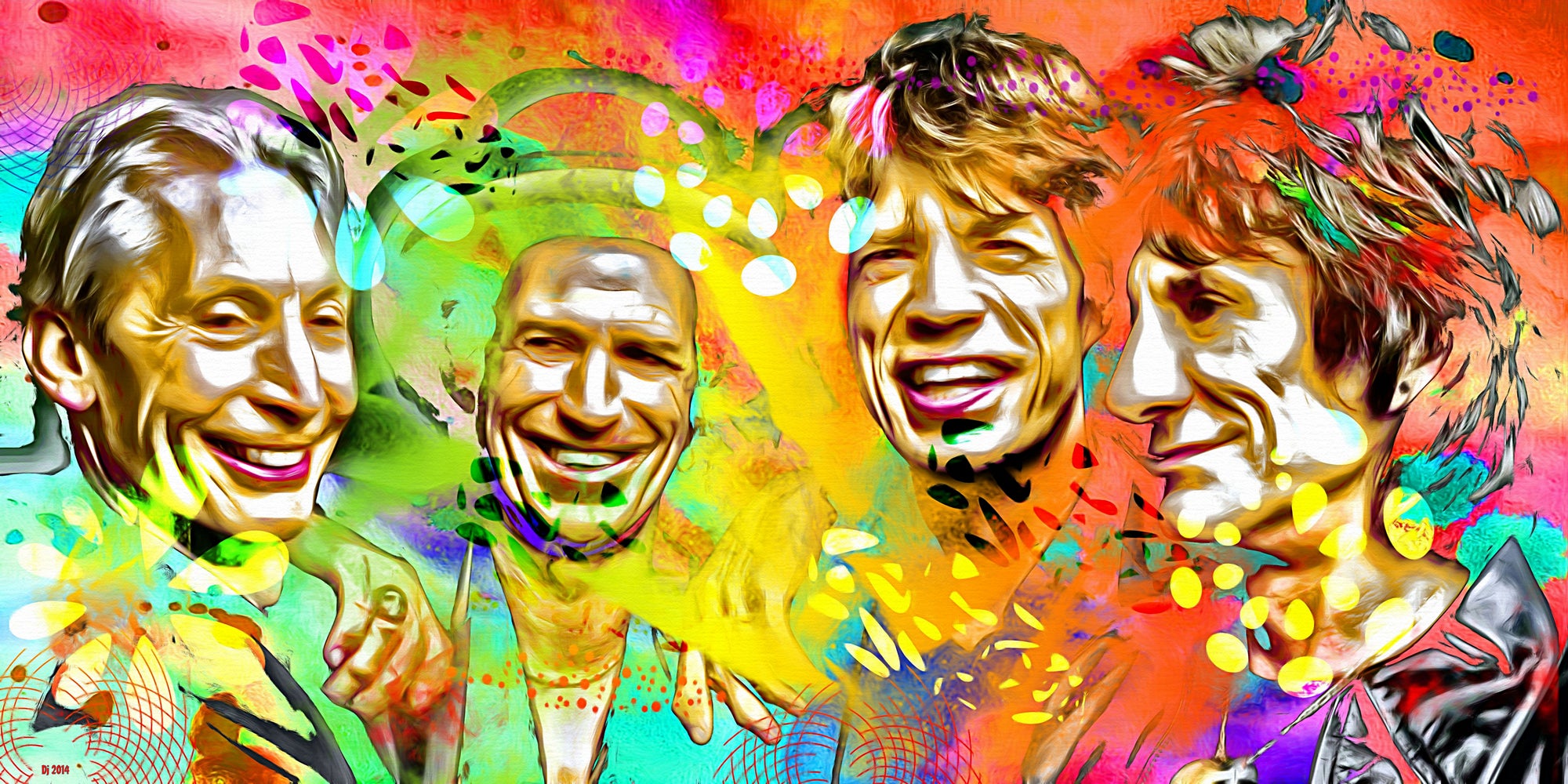 The Rolling Stones by Daniel Janda on GIANT ART - yellow digital painting