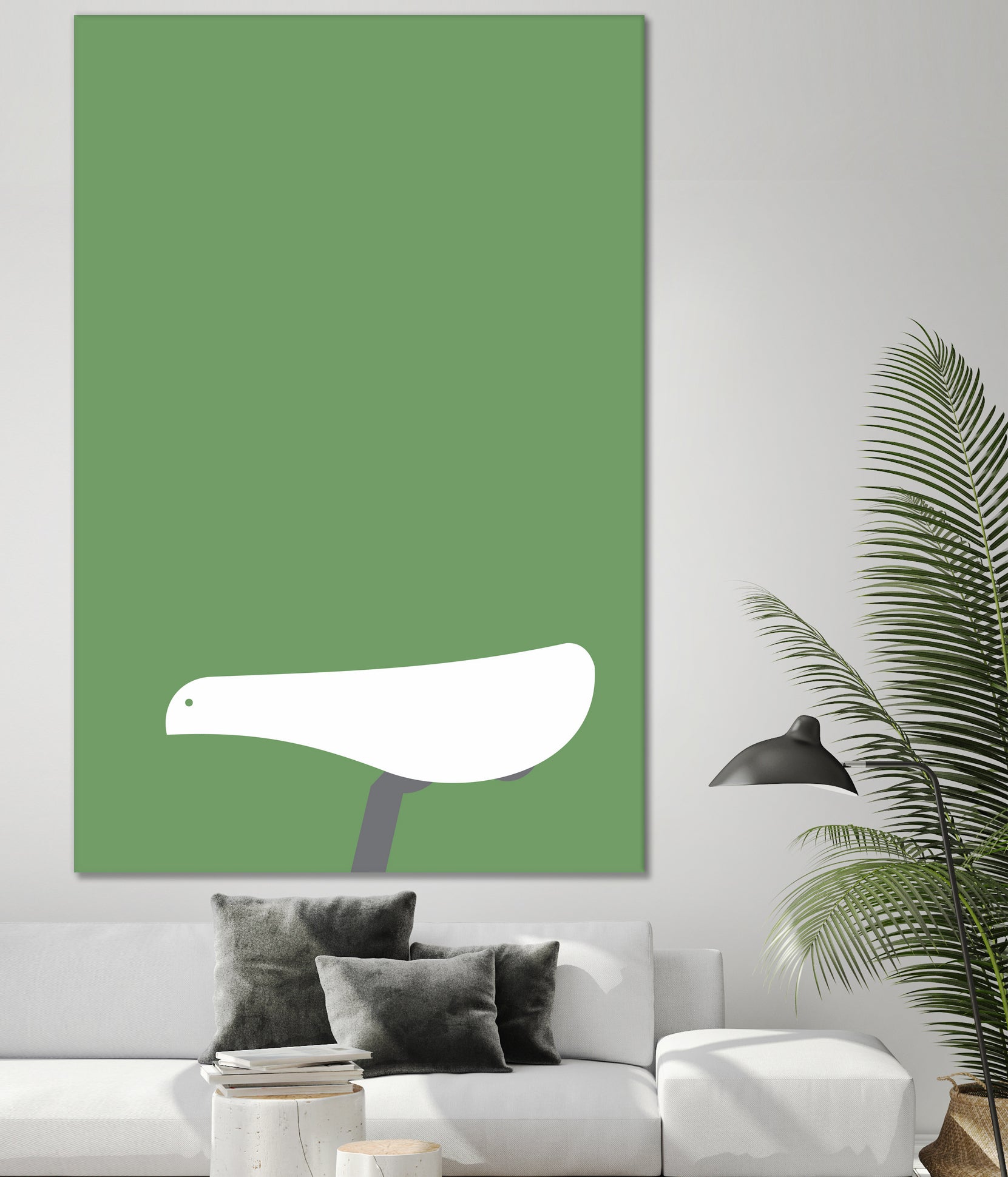 Bicycle Bird Minimal by Nilesh Kulkarni on GIANT ART - green vector illustration