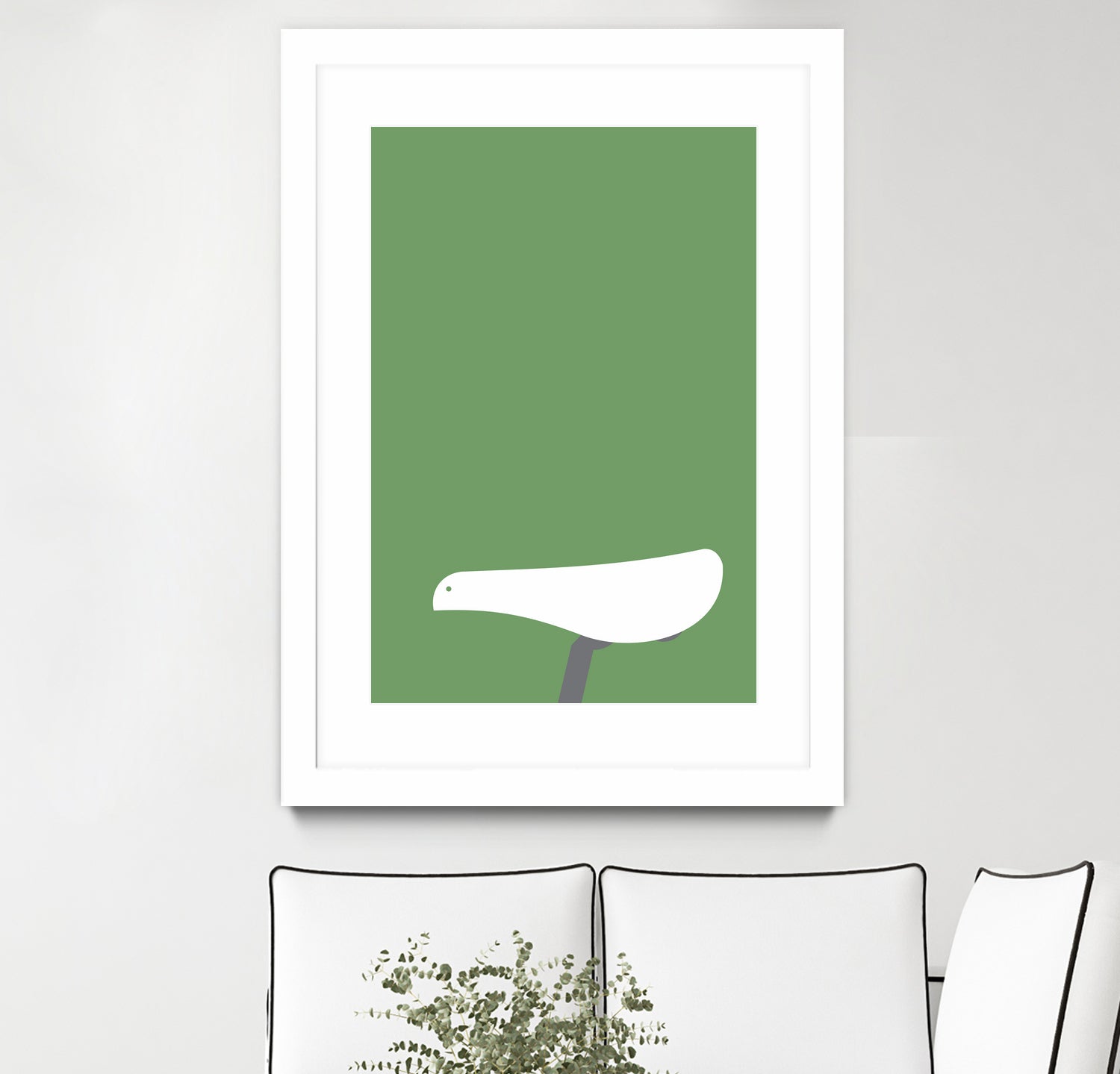 Bicycle Bird Minimal by Nilesh Kulkarni on GIANT ART - green vector illustration