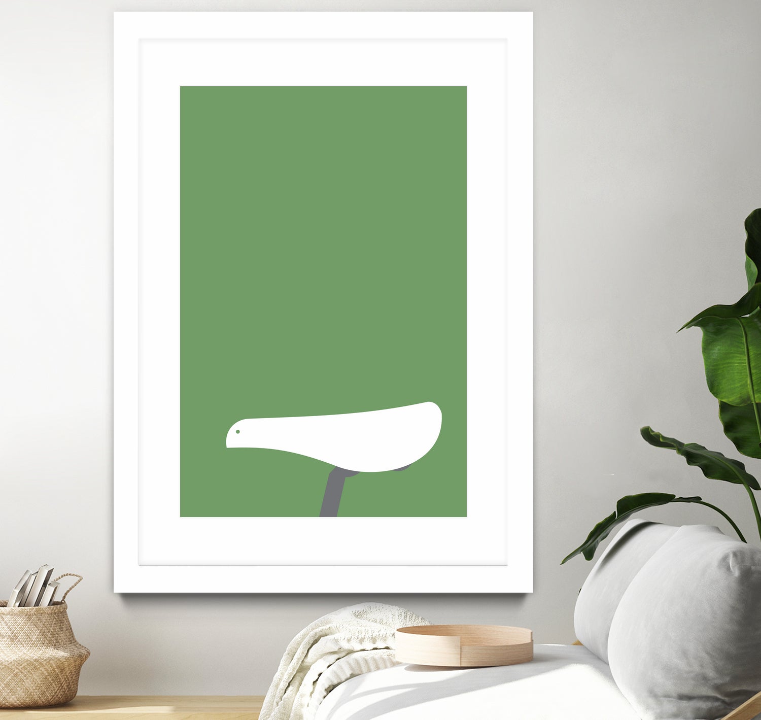 Bicycle Bird Minimal by Nilesh Kulkarni on GIANT ART - green vector illustration