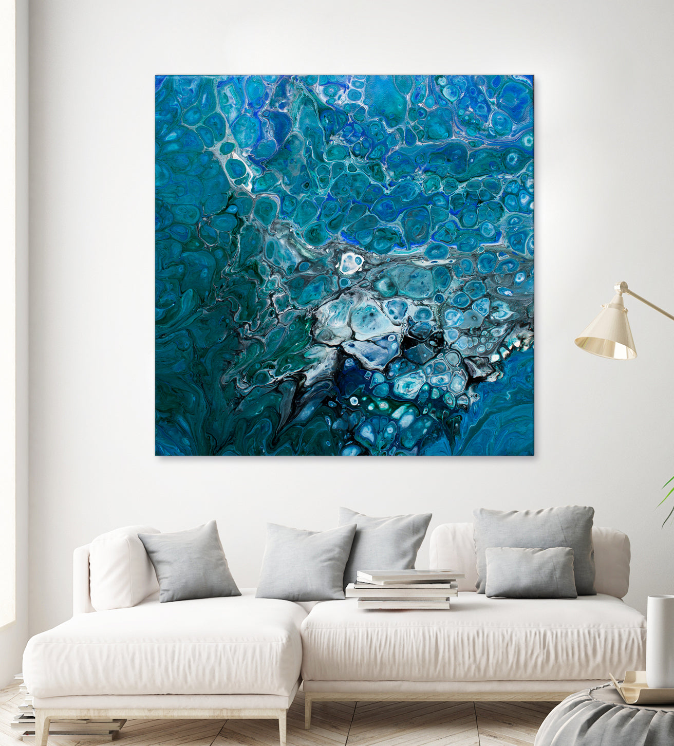 Ocean's Flow by L. Renee Jones on GIANT ART - blue mixed media