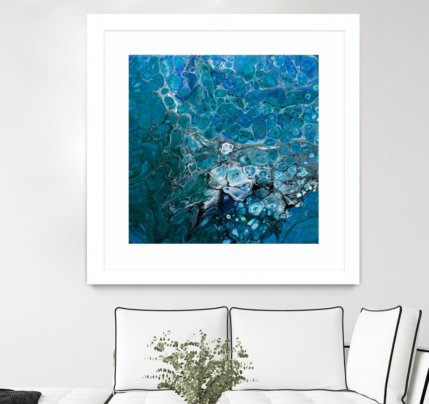 Ocean's Flow by L. Renee Jones on GIANT ART - blue mixed media