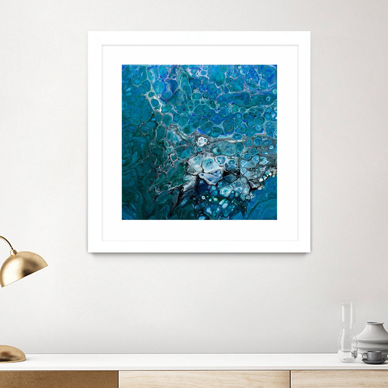 Ocean's Flow by L. Renee Jones on GIANT ART - blue mixed media