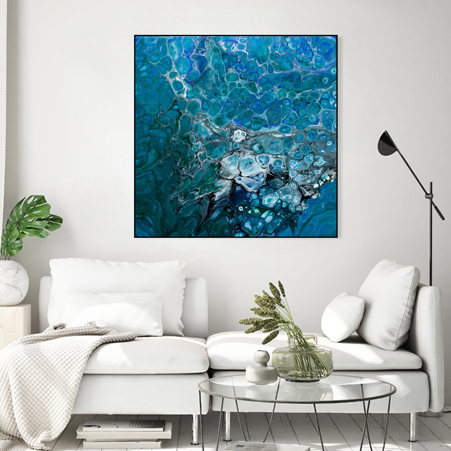 Ocean's Flow by L. Renee Jones on GIANT ART - blue mixed media