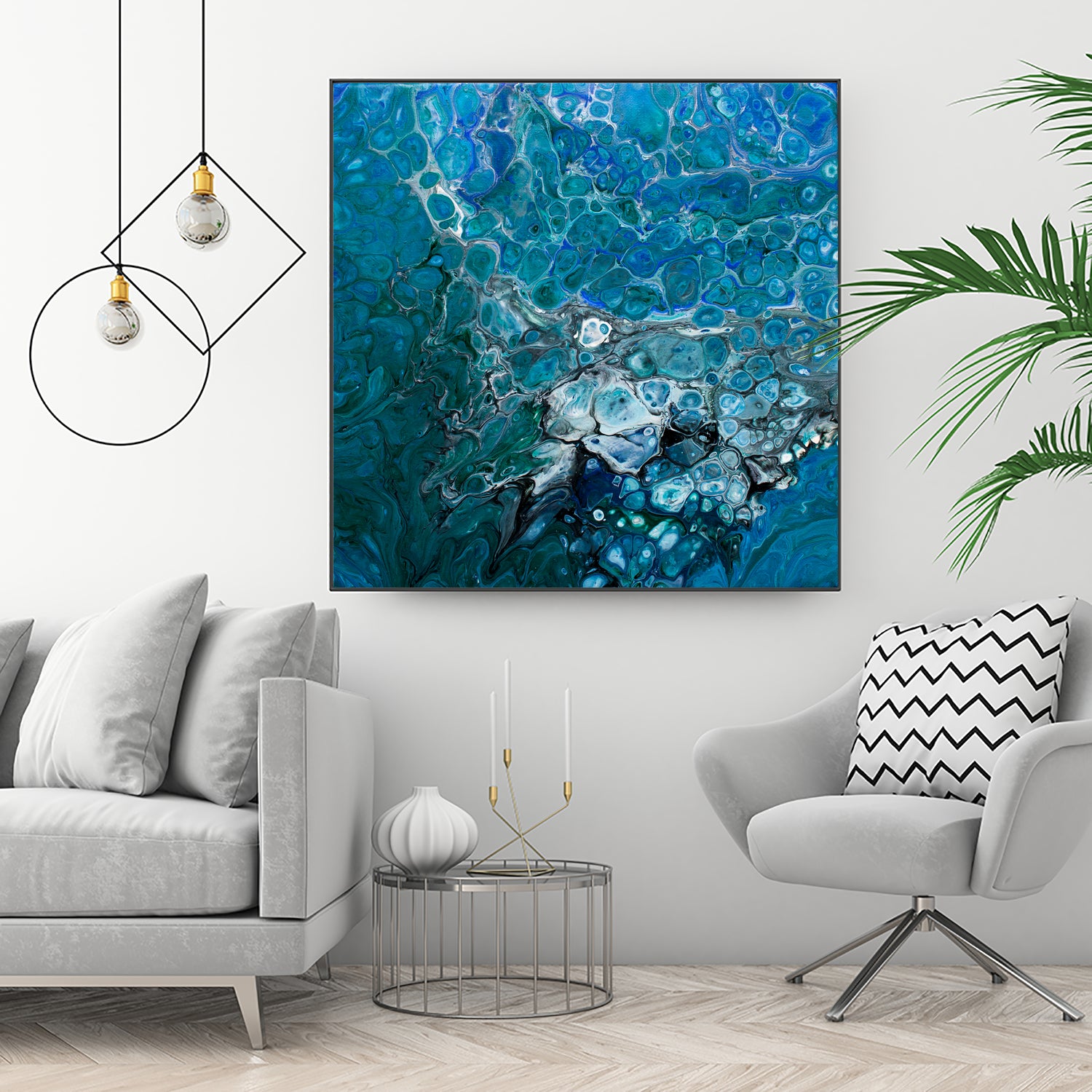 Ocean's Flow by L. Renee Jones on GIANT ART - blue mixed media