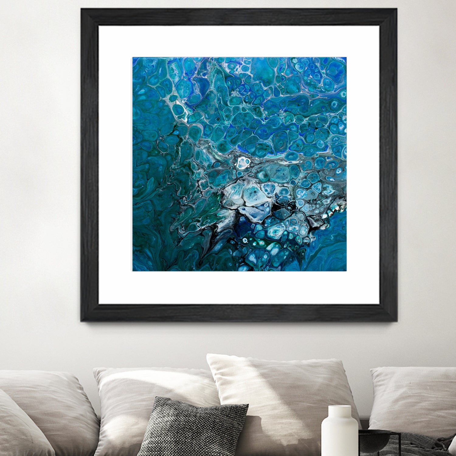 Ocean's Flow by L. Renee Jones on GIANT ART - blue mixed media