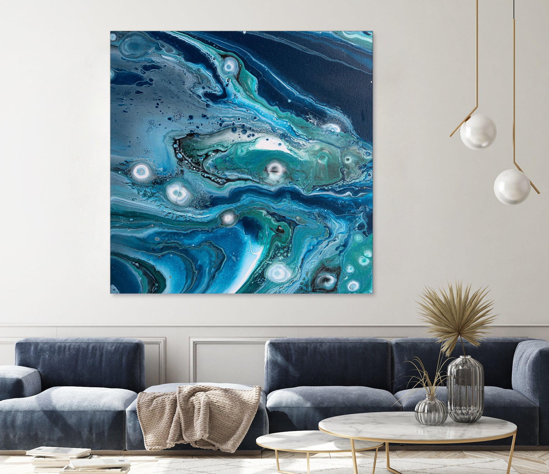 Celestial Seas by L. Renee Jones on GIANT ART - blue mixed media