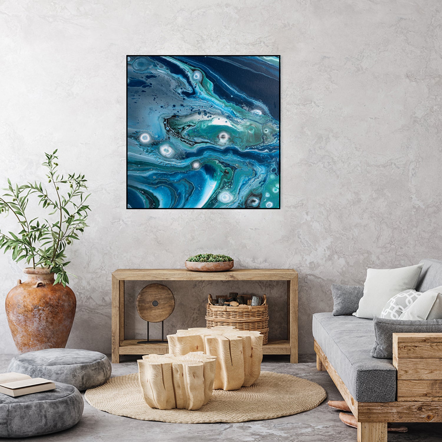 Celestial Seas by L. Renee Jones on GIANT ART - blue mixed media