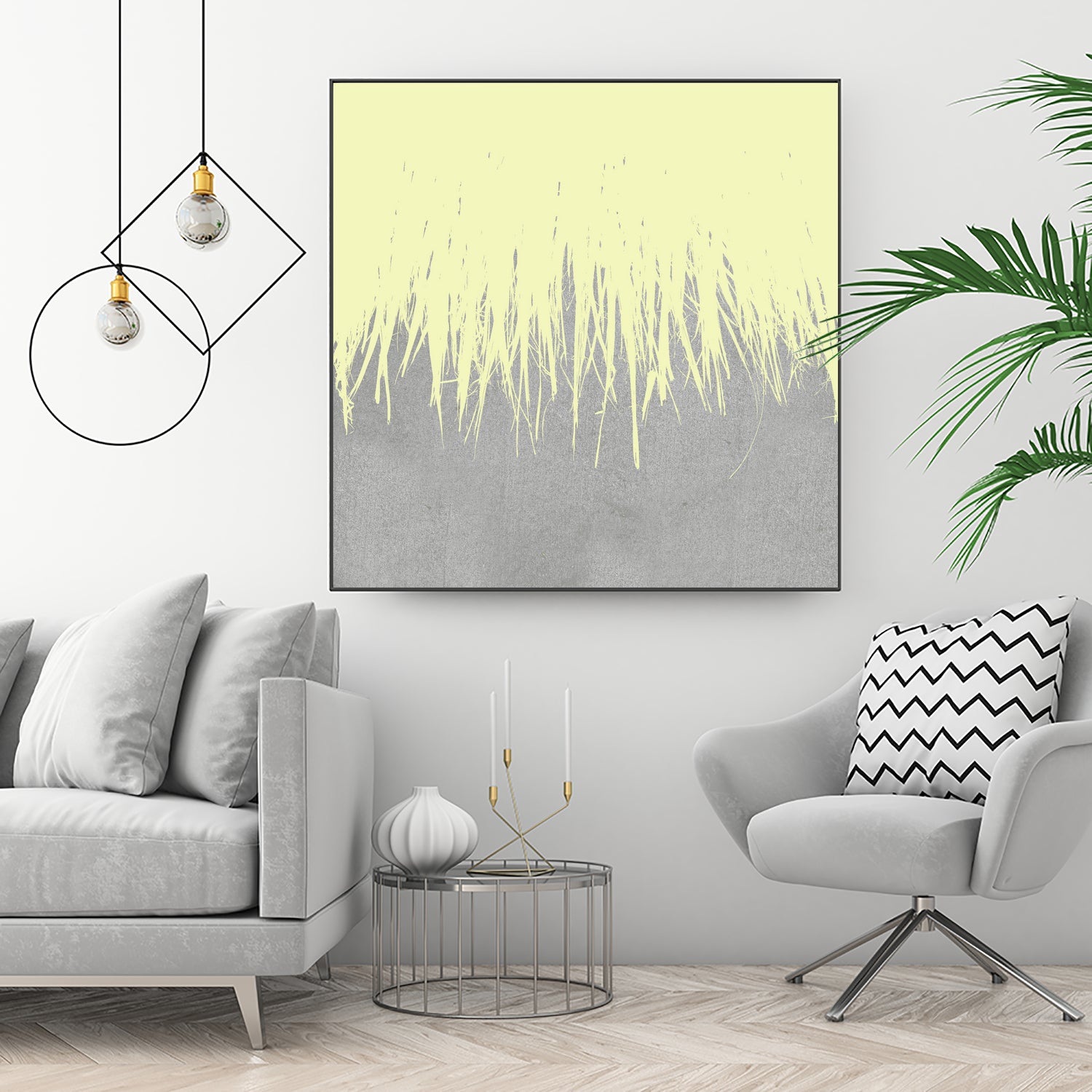 Concrete Fringe Yellow by Emeline Tate-Robertson on GIANT ART - yellow digital painting