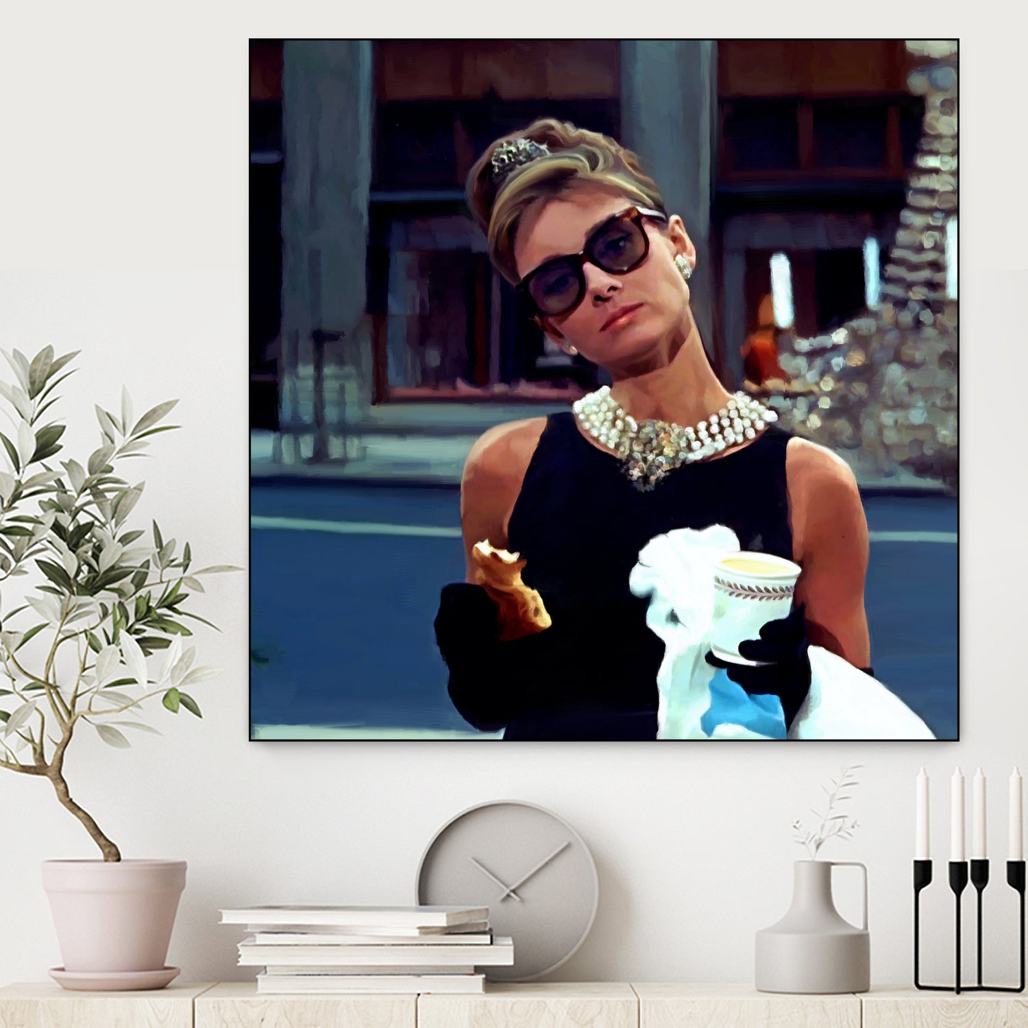 Audrey Hepburn @ Breakfast At Tiffanys #3 by Gabriel T Toro on GIANT ART - black mixed media