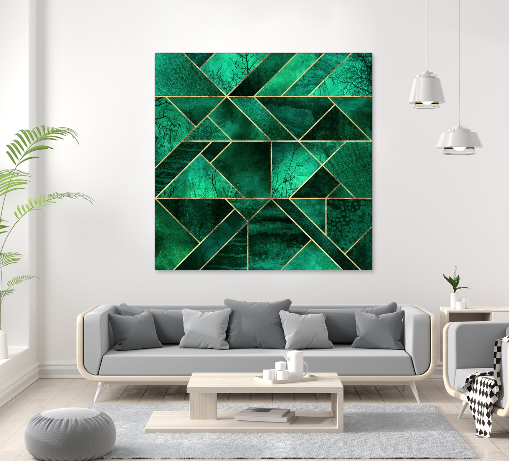 Abstract Nature - Emerald Green by Elisabeth Fredriksson on GIANT ART - green digital painting