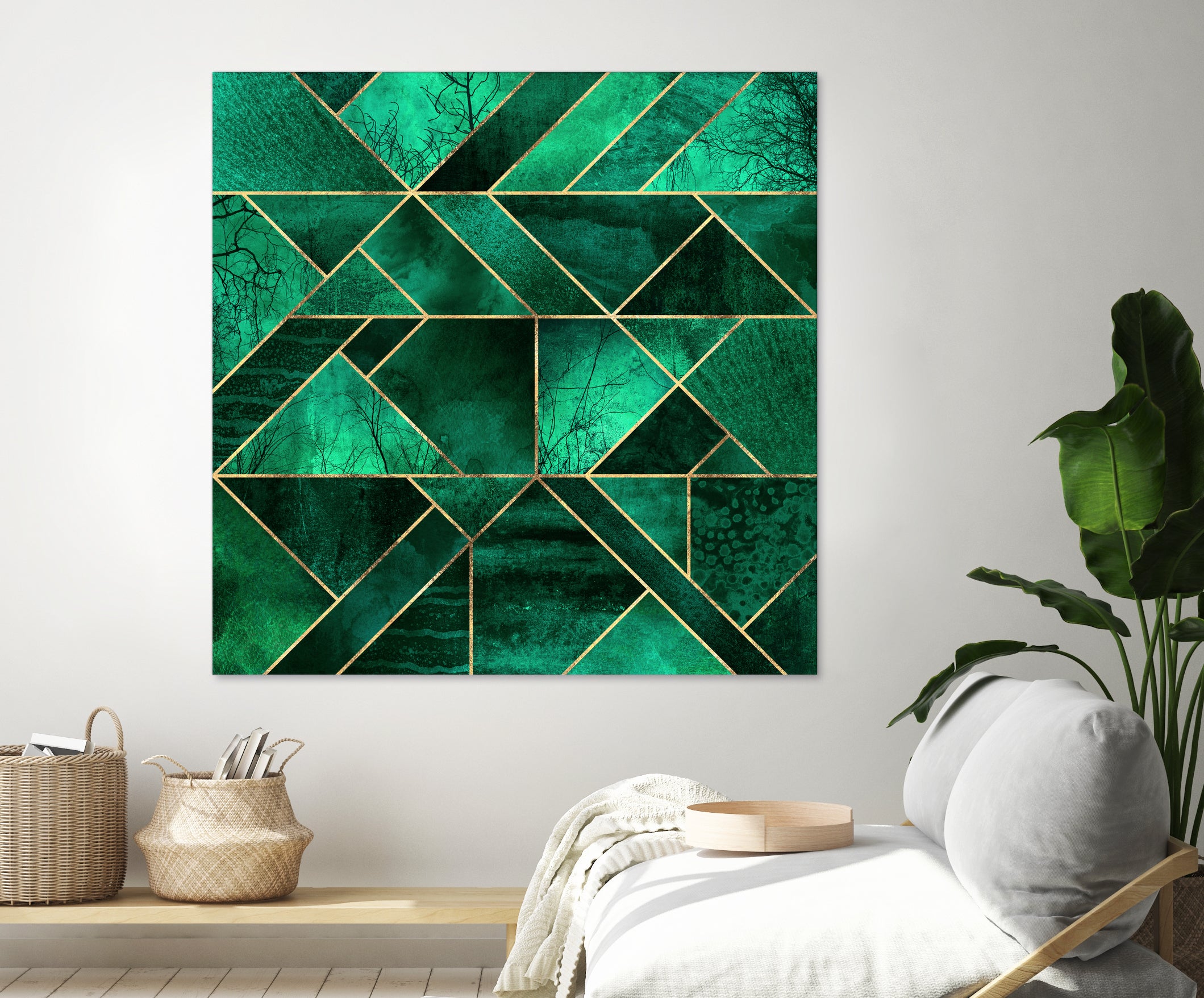 Abstract Nature - Emerald Green by Elisabeth Fredriksson on GIANT ART - green digital painting