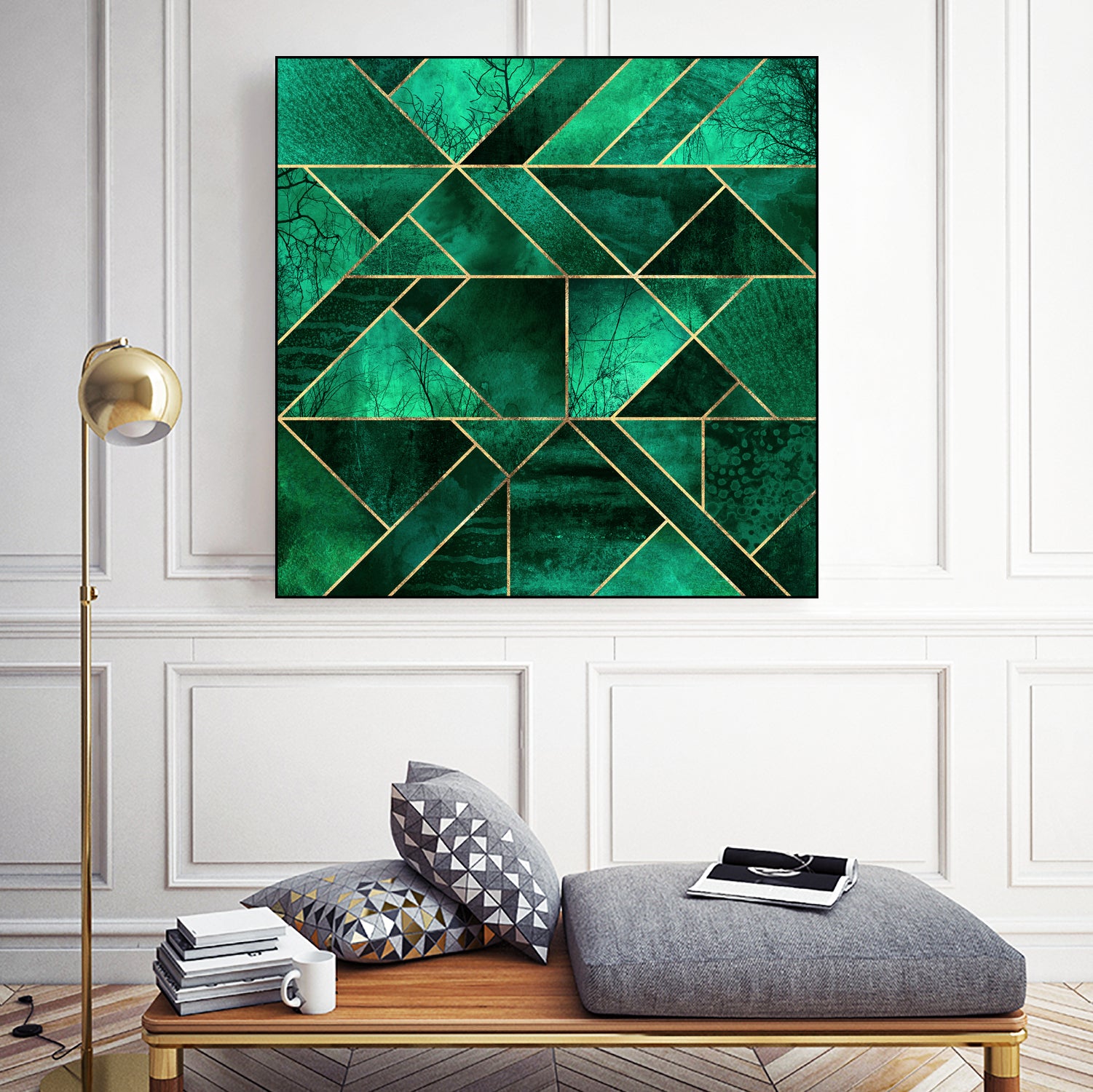 Abstract Nature - Emerald Green by Elisabeth Fredriksson on GIANT ART - green digital painting