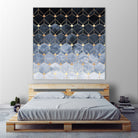 Blue hexagons and diamonds by Elisabeth Fredriksson on GIANT ART - blue digital painting