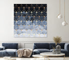 Blue hexagons and diamonds by Elisabeth Fredriksson on GIANT ART - blue digital painting