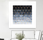 Blue hexagons and diamonds by Elisabeth Fredriksson on GIANT ART - blue digital painting