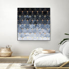 Blue hexagons and diamonds by Elisabeth Fredriksson on GIANT ART - blue digital painting