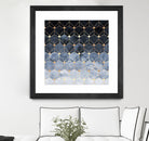 Blue hexagons and diamonds by Elisabeth Fredriksson on GIANT ART - blue digital painting