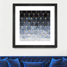 Blue hexagons and diamonds by Elisabeth Fredriksson on GIANT ART - blue digital painting