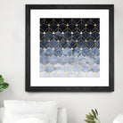 Blue hexagons and diamonds by Elisabeth Fredriksson on GIANT ART - blue digital painting