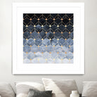 Blue hexagons and diamonds by Elisabeth Fredriksson on GIANT ART - blue digital painting