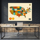 United States Map by Jazzberry Blue on GIANT ART - white vector illustration